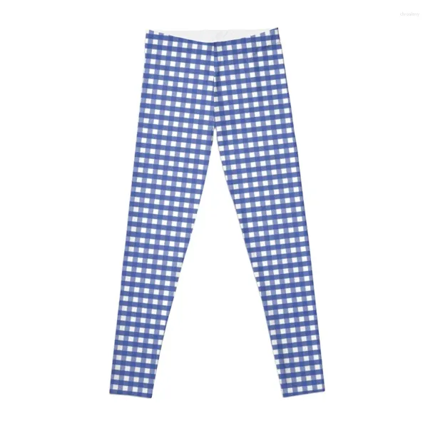 Active Hosen Maisblumen Blue Gingham Checkmuster Leggings für Sportswear für physische Frauen Frauen