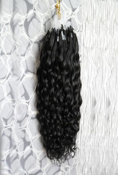 7A Micro Loop Human Hair Extensions brasiliano 100g Virgin Curly Capelli cinesi Micro Loop Extensions Deep Curly8584623