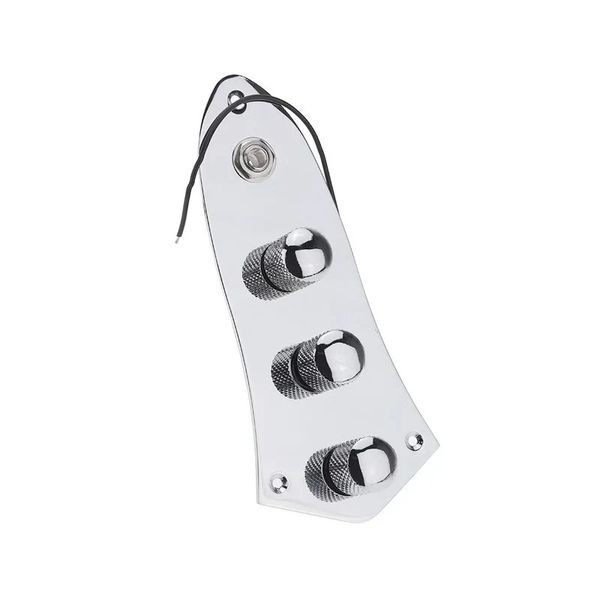 Jazz Bass JB Switch Control Plate Assembly Knöpfe Töpfe geladen M511 Chrom mit 3 Schrauben Gitarrenteile Accessoires -Jhroor -Gitarrenzubehör plattiert