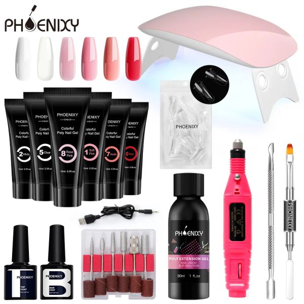 Connettori gel per chiodi per unghie professionale con lampada a led UV a led da 6 w un perforazione elettrica hine estensione rapida gel nail art kit