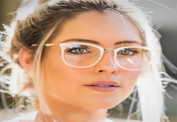 CCSpace Ladies Square Glasses Rames Женщины металлические ножки дизайнер бренд -дизайнер Оптические очки модные очки компьютерные очки 454669449077