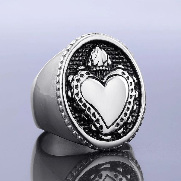 Fashion Crown Heart Rings For Men Mulheres 14K Gold Silver/Gold Color Love Anel Heart Girls Jewelry Gift