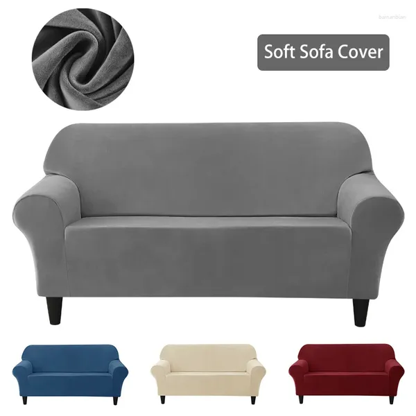 Stuhlabdeckung europäischer Sofaabdeckung für Wohnzimmer Spandex Stretch Plush Sessel Couch Wohnkultur Einheitlicher Farbmöbel Beschützer