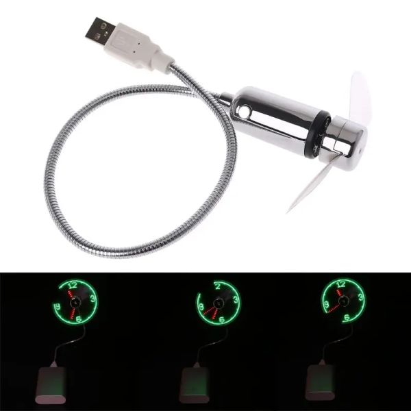 Gadgets Hand Mini Lüfter tragbare Geräte Flexible Schwanenhals LED -Uhr Cool für Laptop -PC -Dropship