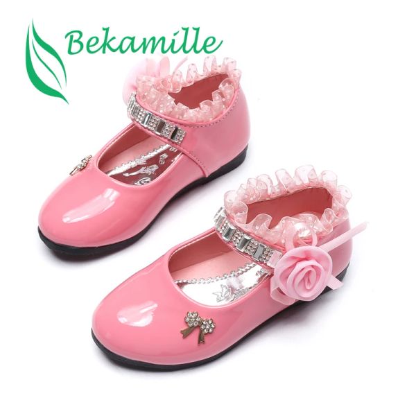 Sneaker taglia 2137 Scarpe in pelle da ragazza Floom Spring Flower Kids Scarpe da principessa Teli piatti Abiti per bambini scarpa