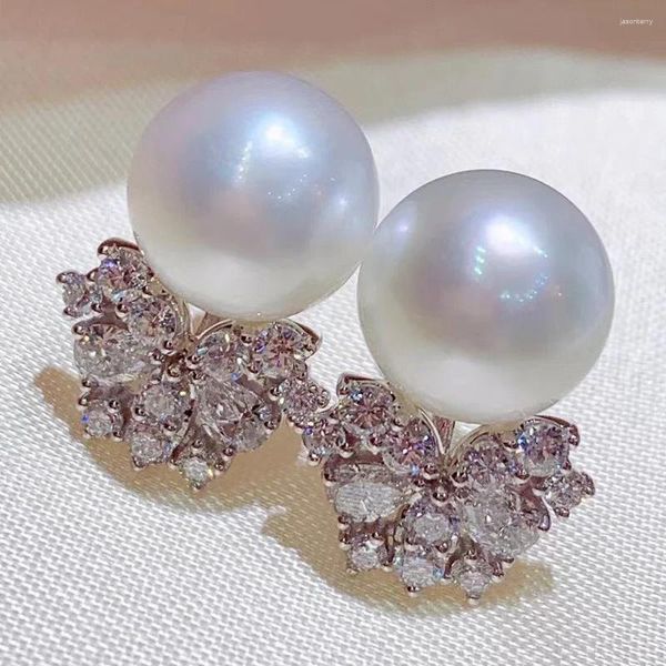 Bolzenohrringe Drlove Mode Luxus simulierte Perle für Frauen Kristall Kubikzirkonia Temperament süße Damen Schmuck