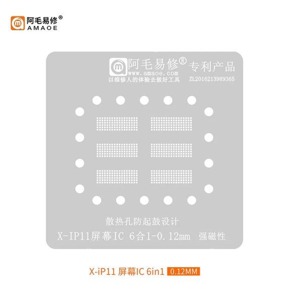 Face ID Face Universal Amaoe BGA Stencil Steel Mesh Tin Reballing per iPhone 6s 7 8 x 11 12 13 Schermo di riparazione di visualizzazione Ic schermo LCD