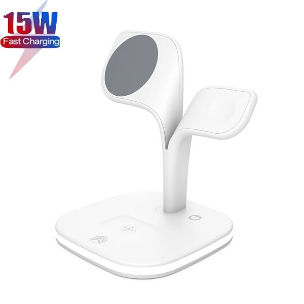 Carregadores 15W 3 em 1 para MagSafe Phone Charger sem fio para iPhone Xiaomi Huawei para Apple Watch AirPods Phone Magnetic Desktop Charge