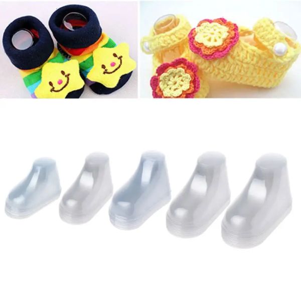 10pcs Clear Plastic Baby Feet Display Kleinkindstiefel Socken Schuhe Unterstützt Shaper Stand Holder Showcase für Ladenhaus