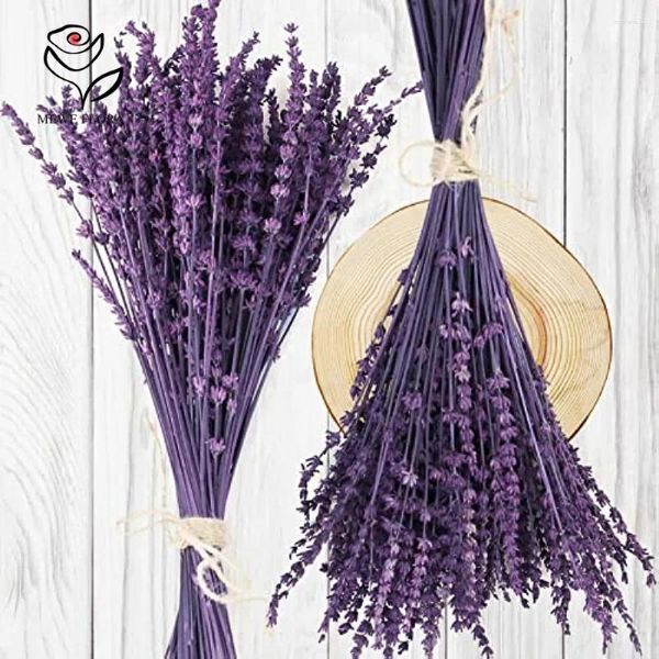 Fiori decorativi 50/100G Bouquet di lavanda conservato naturale per decorazioni per la casa Decorazione per matrimoni di San Valentino Accessori fai -da -te fatti a mano