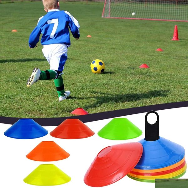 Balls 10pcslot 19cm Cones Marker discos de futebol de futebol de futebol Acessórios para entretenimento esportivo 230603 Drop Delt Dhsrk