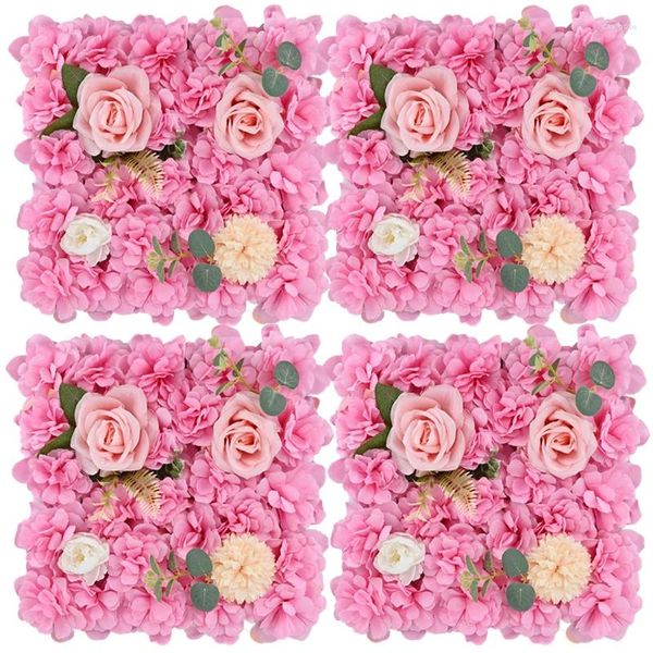 Flores decorativas painéis de flores artificiais plantas falsas para decoração de casamentos decorações de casa decoração de parede de parede rosa