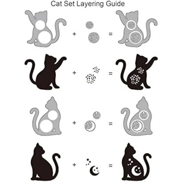 1set 13pcs çiçek kedi kesim ölür DIY scrapbook metal kedi kedisi kalıp kesim kabartma şablonları şablon kağıt kartı yapımı için