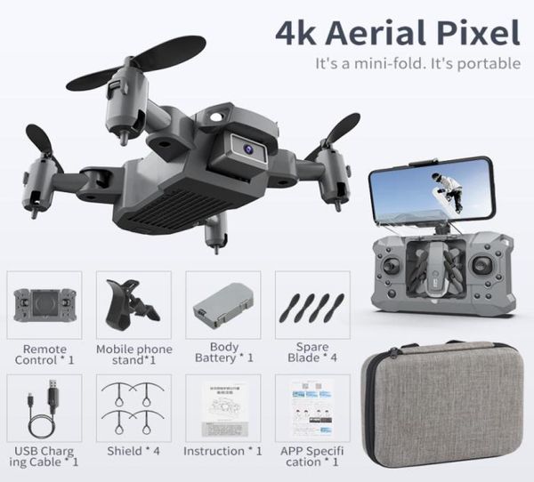 KY905 Mini Drone com câmera 4K HD Drones dobráveis quadcopter OneKey Return FPV Siga -me RC Helicóptero Quadrocopter Kid039s T9016378