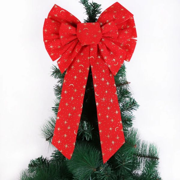 Grande arco de Natal Red Christmas Tree Decorations Multi-Size Bow Wedding Wedding Ano Novo Bowknot Christmas Bows Decor Craft Arcos