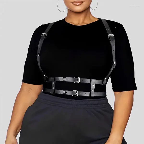 Gürtel sexy Dessous Plus Size Verstellbares PU Leder Frauengurt BH Goth Belt Body Strümpfe Riemchen Strumpfband Rave