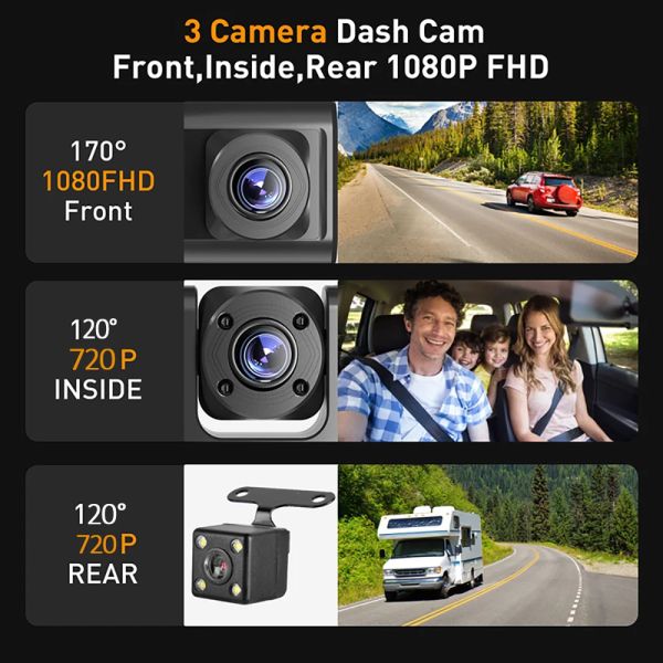 Dash Cam für Cars WiFi App Car DVR Recorder Video 1080p Frontkamera für Fahrzeug Rückfahrkamera Black Box Car ActeSories