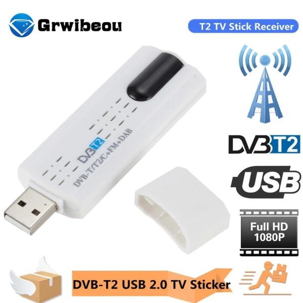 Stick Digital Satellite DVB T2 USB -TV -Stick -Tuner mit Antenna Remote HD USB TV -Empfänger DVBT2/DVBT/DVBC/FM/DAB USB TV STICK für PC