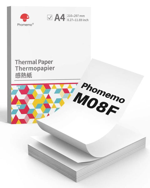 Papier PHOMEMO A4 Thermalpapier Langzeitlagerung kontinuierliches Wärmepapier 200 Blätter gefaltetes Wärmepapier Papel für M08F -Drucker