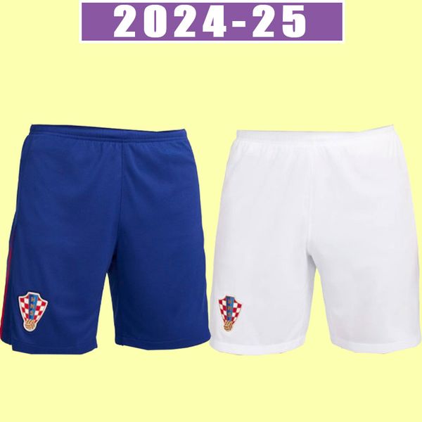 2024 Croatia Modric Soccer Shorts Nacional Seleção Mandzukic Perisic Kalinic 24 25 Croazia Kovacic Rakitic Kramaric Men Blue Home Away Futebol Calça