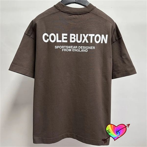 Double Cole Buxton CB T-shirt Men Women Brown Cole Buxton Sportswear Tee Salt Tops Tops de manga curta 240408