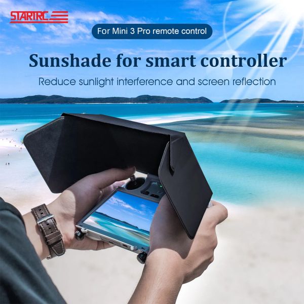 Drones para DJI mini 3 Pro RC Sunhood Remote Control Cover Sun Shade Phone Monitor Controller Hood Acessórios de drones de tela cheia