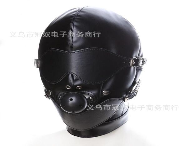 Köle Parlak Muzzles Deri Davlumbazlar Mask Çıkarılabilir Ağız Gag Goggles Fetiş Fantezi Seks Ürünü Yetişkin Başlıkları BDSM Bond2085236