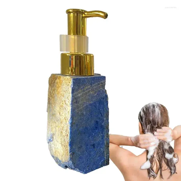 Flüssige Seifenspender Duschgelflaschen Pressen Sie natürliche Kristallstein -Flaschen Shampoo Badezimmer Arbeitsplatten -Spender