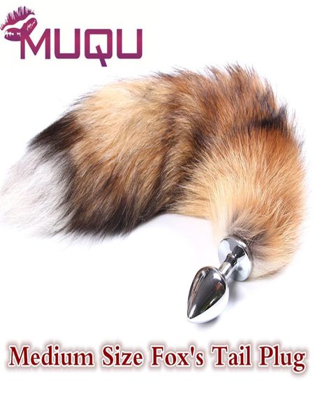 Mittelgroße Lang Metallanalspielzeug Fox Tail Anal Plug Erotikspielzeug Butt Plug Sex Spielzeug für Frau und Männer sexy buttgplug Erwachsene Sex Toy Y7542079