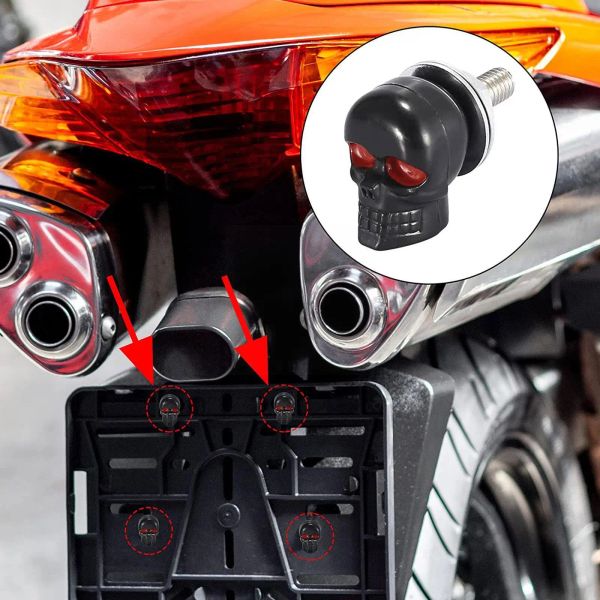 Motorrad -Kennzeichen -Plattenrahmenrahmenschrauben Schrauben Schädel Kennzeichen Rahmenschrauben Schraubenkennzeichen Rahmen für alle 6 -mm -Bolzen Faste O7L0