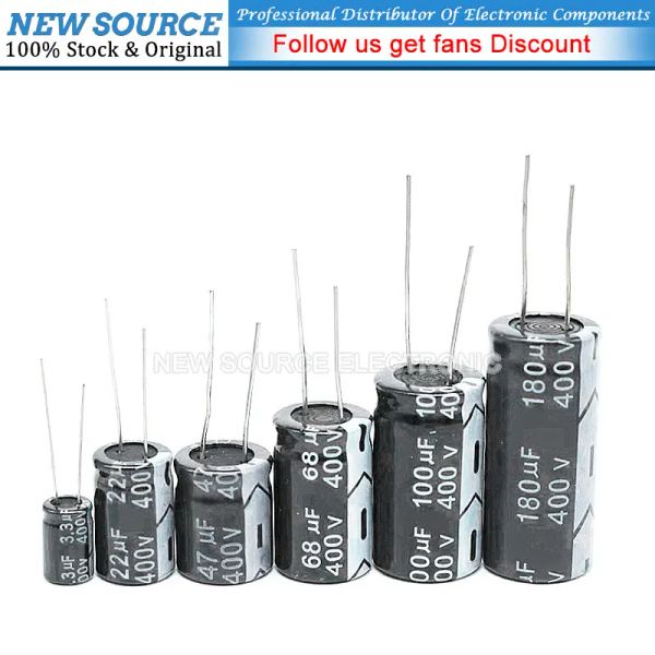 1-50pcs 400V DIP APP Elettrolitico Elettrolitico 1UF 2.2UF 3.3UF 4.7UF 6.8uf 8.2uf 10 15 22 33 47 68 82 100 120 150 UF Newsource