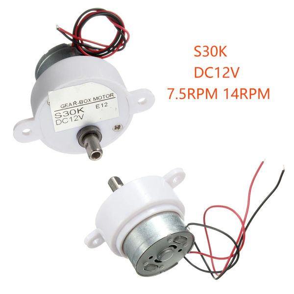 Motor de 2 fios S30K DC12V 7.5rpm 14rpm Torque de alto ruído de baixo ruído adequado para brinquedos elétricos e robô de carro inteligente