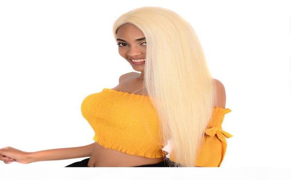 Полный кружевный парик 613 Blonde Swiss HD Прозрачные кружевные фронтальные парики с детскими волосами безжалостны, бразильская полная кружевная девственница, человеческие волосы Wig8096036