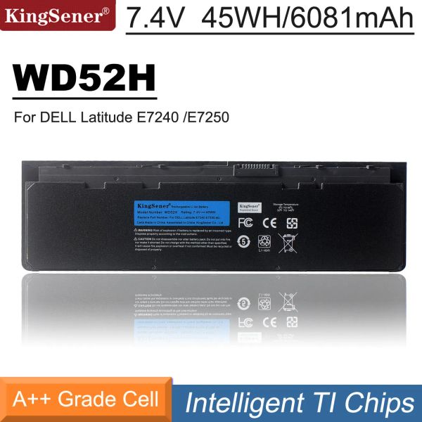 Batteries Kingsenener New WD52H VFV59 45WH 52WH Laptop Bateria para Dell Latitude E7240 E7250 Série W57CV 0W57CV GVD76