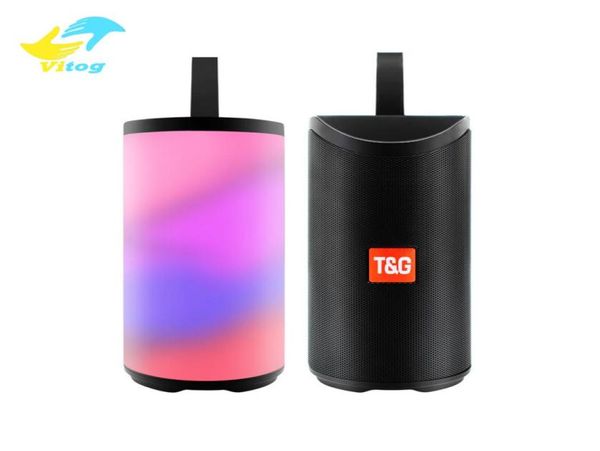 Alto -falante Bluetooth VITOG portátil TG169 Loudspeaks ao ar livre Coluna sem fio 3D Música estéreo envolvida com suporte de luz flash LED U3155647