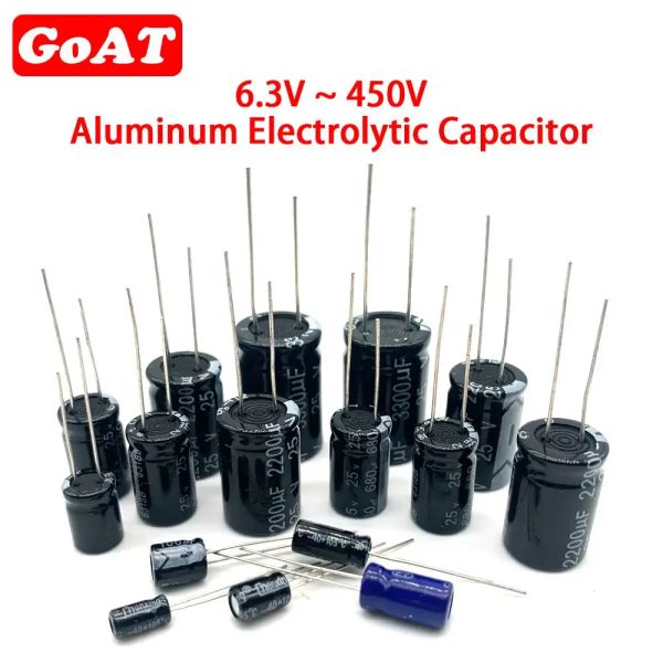 10V 16V 25V 35V 50V 63V 100V 200V 250V 400V Capacitor eletrolítico de alumínio 20% 100UF 470UF 680UF 1000UF 1500UF 2200UF 3300UF