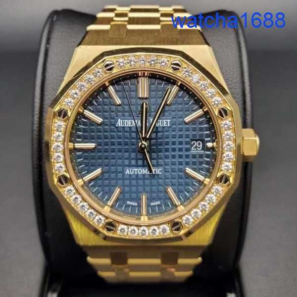 AP Tourbillon Wristwatch Royal Oak Series 15451ba Original Diamond Blue Dial Mens e feminino unissex Fashion Leisure Business Sports Machinery Watch