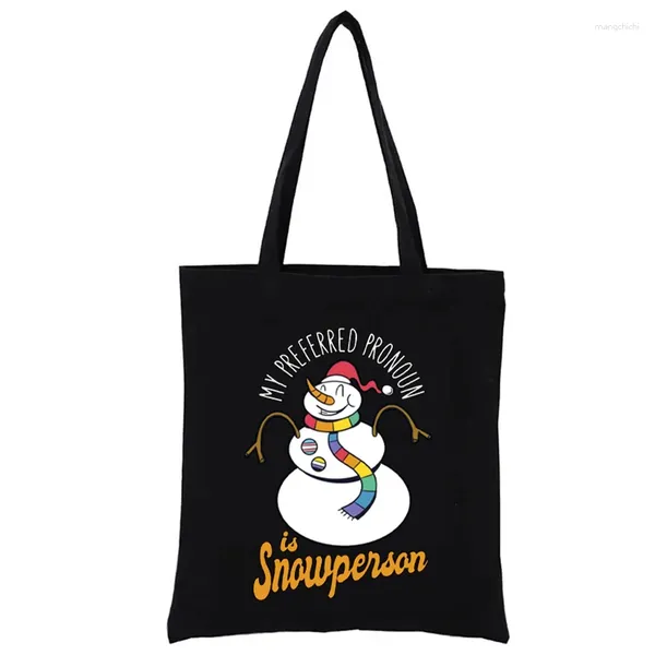 Bolsas de compras LGBTQ Christmas Design Impressão gráfica Totebag Bolsa Funny Bolds feminina para mulheres Totas casuais Tote Casual