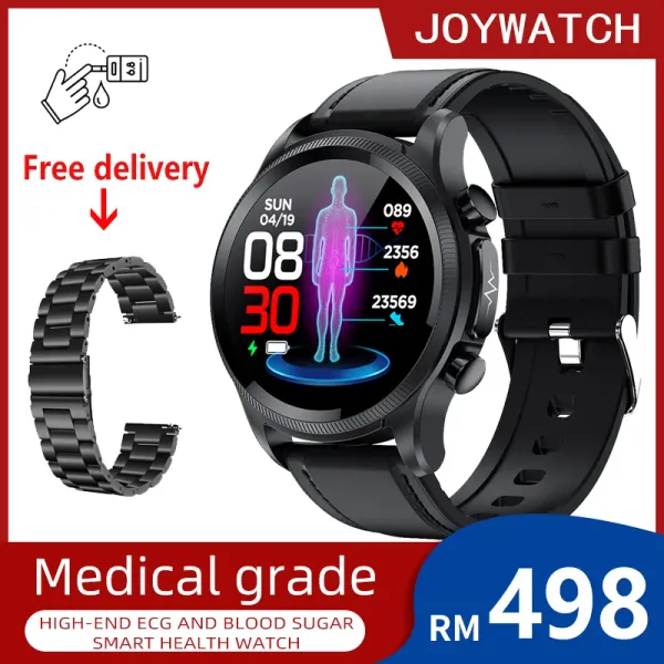 Pulseiras joywatch medindo açúcar no sangue 24 horas ECG freqüência cardíaca pressão sanguínea Blood Oxygen Temperature Bracelet Watch for Men and Women