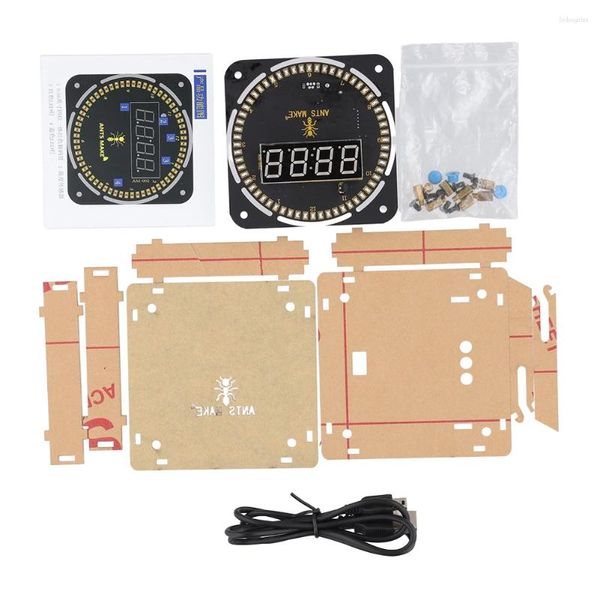 Wanduhren DIY rotierende digitale LED-Anzeigemodul 4-Digital Alarm Electronic Takt Kit 51 SCM Learning Board