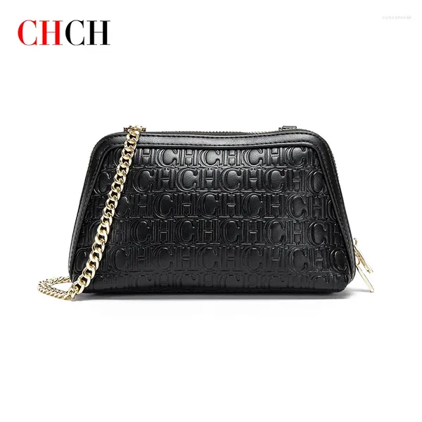 Bolsas de noite CHCH 2024 PU Women's Handbag Fashion Light Luxury Designer Brand Chain Bag Commuter Crossbody