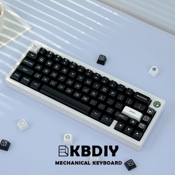 Aksesuarlar KBDIY GMK KEYFAP SA Profil Wob Black White PBT KEYAPAPS ÇİFT ATCAK 159 Mekanik Oyun Klavyesi için Anahtar Kapağı Seti GMK67 K500