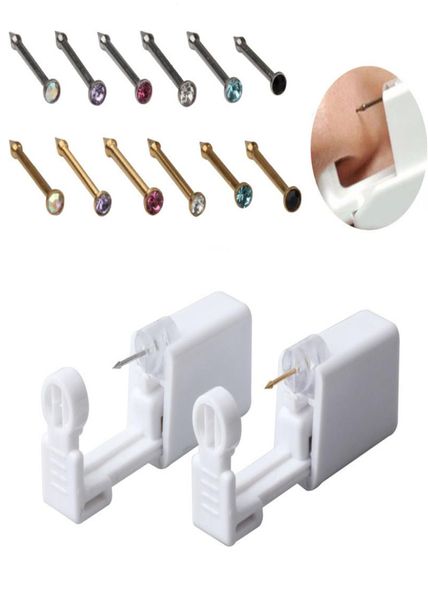 Unidade de piercing de orelha inteira estéril cartilagem trugs hélice pistola de piercing no kit de máquina de ferramentas de piercer de dor kit multi color stud design2704337