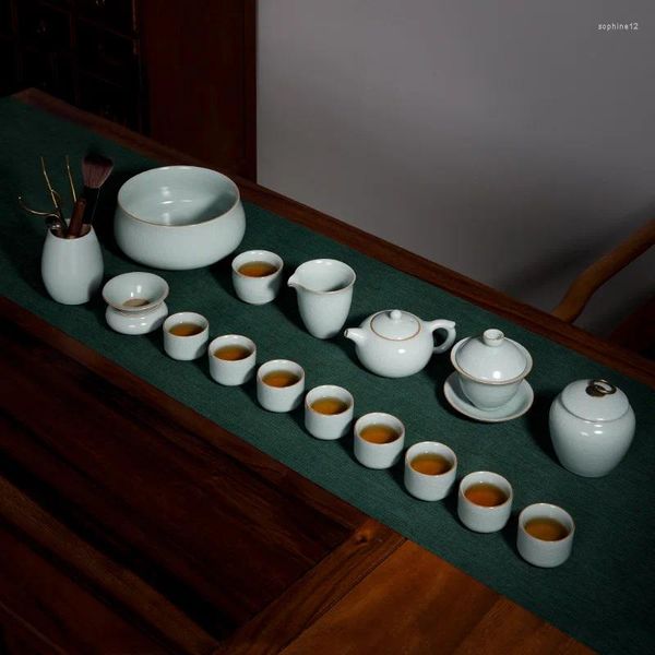 TeAware Setleri Vintage Kungfu Çay Seti Seyahat Geleneksel Benzersiz Çin Mate Cup Hizmetleri Infuser Töreni Jogo De Xicaras