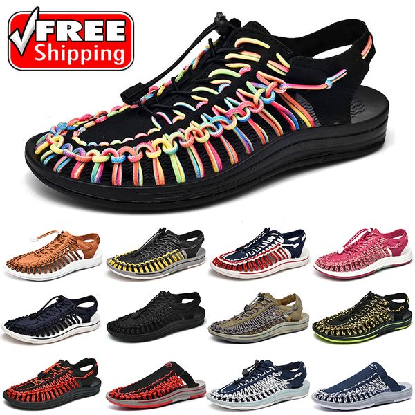 Sandálias de designer de frete grátis para homens Mulheres entupidas Sandale Water Beach Sapatos clássicos de verão Slipers Slippers Pink Bone White Rubber Shoes Bayabands Gai