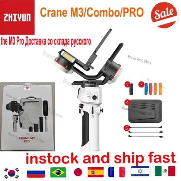 Tops Zhiyun Crane ufficiale M3 Stabilizzatore portatile Gimbal Gimbal per fotocamere mirrorless Action Cam per Sony/Canon/iPhone