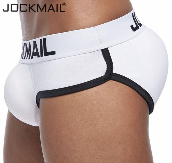 Jockmail Butt ve Ön Geliştirici Yastıklı Kalça Erkek Kılavuzu İç çamaşırı Seksi Katı Pamuk Çıkarılabilir İki Popo Ped ve Bir Ön Pad MX193828505