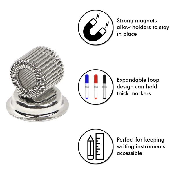 Clip a penna magneti Porta in metallo Organizzatore a matita per la penna per auto adesiva con anello di molla regolabile per frigorifero