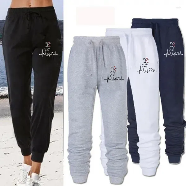 Calças masculinas Moda Mulher Sports Sportswear Elastic Cotton Cotton Womens Fitness Workout