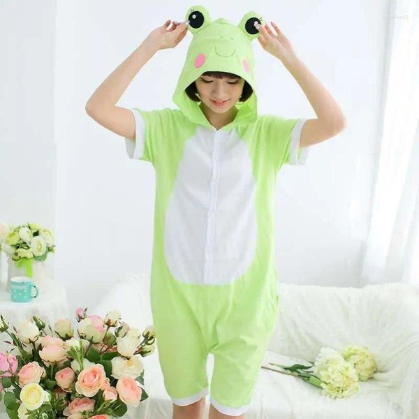 Heimkleidung Sommer Kurzarm Frosch Cartoon Nachtwäsche Frauen Männer plus Größe Baumwollpyjamas Nachtwäsche Schönes Paar tragen Cosplay -Kostüm